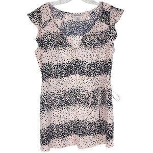 Motherhood Maternity Womens Blouse Size Medium Top Pink Polka Dot Semisheer